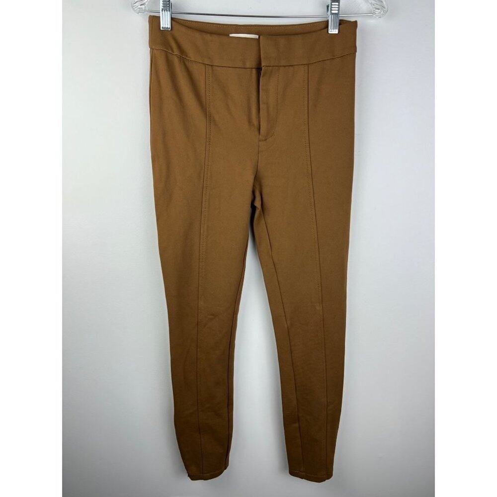 Anthropologie The Essential Slim Ponte Knit Ankle Pant Brown 2